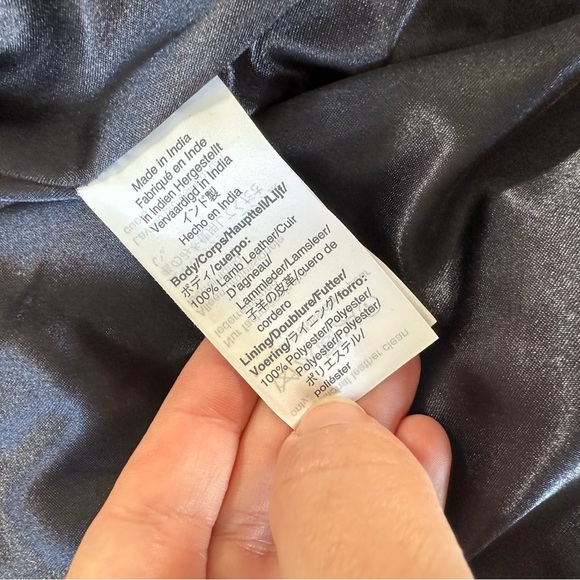 J.Crew Collection Green Crackled Leather Cropped Moto Jacket Womens Size 2 - Picture 5 of 9